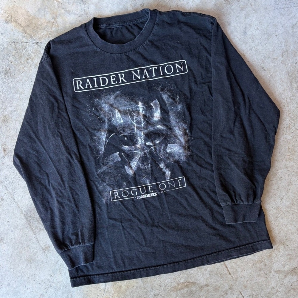Raider Nation Rogue One Star Wars Long Sleeve Shirt Black Darth Vader Mens M